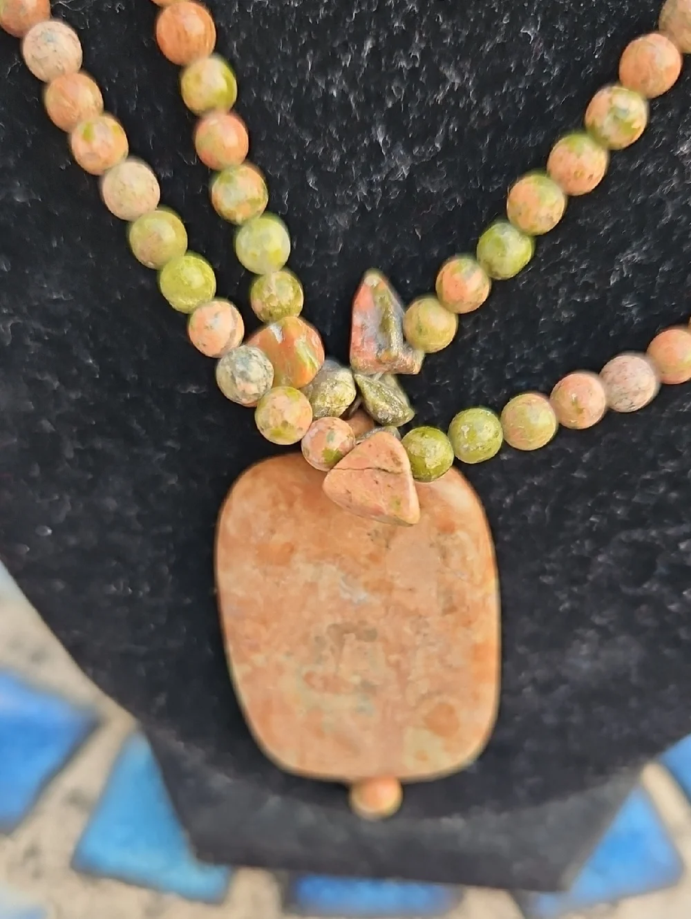 Brown Green Stone Necklace